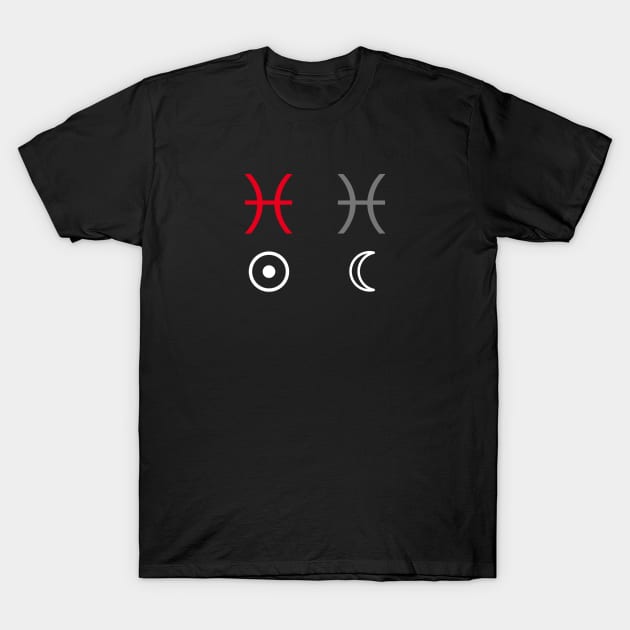 Pisces Sun Pisces Moon Zodiac Sign T-Shirt by Horosclothes